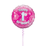 Age 1 Pink Birthday Foil 18 Inch – Latex Bunch Options