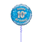 Age 10 Blue Birthday Foil Balloon 18 Inch - Latex Bunch Options