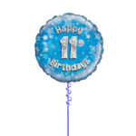 Age 11 Blue Birthday Foil Balloon 18 Inch - Latex Bunch Options