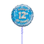 Age 12 Blue Birthday Foil Balloon 18 Inch - Latex Bunch Options