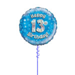 Age 13 Blue Birthday Foil Balloon 18 Inch - Latex Bunch Options