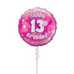 Age 13 Pink Birthday Foil Balloon 18 Inch - Latex Bunch Options