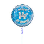 Age 14 Blue Birthday Foil Balloon 18 Inch - Latex Bunch Options