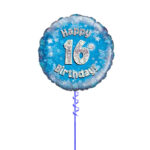Age 16 Blue Birthday Foil Balloon 18 Inch - Latex Bunch Options