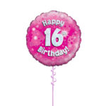 Age 16 Pink Birthday Foil Balloon 18 Inch - Latex Bunch Options
