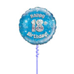 Age 18 Blue Birthday Foil Balloon 18 Inch- Latex Bunch Options