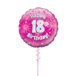 Age 18 Pink Birthday Foil Balloon 18 Inch - Latex Bunch Options