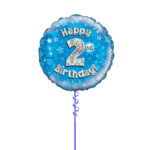 Age 2 Blue Birthday Foil 18 Inch - Latex Bunch Options