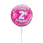 Age 2 Pink Birthday Foil 18 Inch - Latex Bunch Options