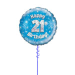 Age 21 Blue Birthday Foil Balloon 18 Inch - Latex Bunch Options