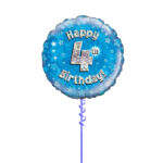 Age 4 Blue Birthday Foil 18 Inch - Latex Bunch Options