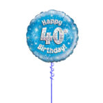 Age 40 Blue Birthday Foil Balloon 18 Inch - Latex Bunch Options