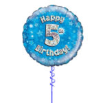 Age 5 Blue Birthday Foil 18 Inch - Latex Bunch Options