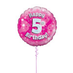 Age 5 Pink Birthday Foil 18 Inch - Latex Bunch Options