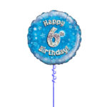 Age 6 Blue Birthday Foil 18 Inch - Latex Bunch Options