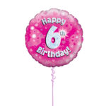 Age 6 Pink Birthday Foil 18 Inch - Latex Bunch Options