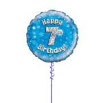 Age 7 Blue Birthday Foil Balloon 18 Inch - Latex Bunch Options