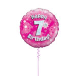 Age 7 Pink Birthday Foil Balloon 18 Inch - Latex Bunch Options