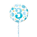 Blue Age 3 Foil Balloon 18 Inch - Latex Bunch Options