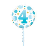 Blue Age 4 Foil Balloon 18 Inch - Latex Bunch Options
