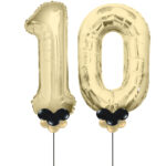 Gold Number 10 Balloons