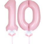 Light Pink Number 10 Balloons