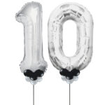 Silver Number 10 Balloons