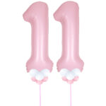 Light Pink Number 11 Balloons