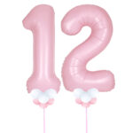 Light Pink Number 12 Balloons