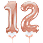 Rose Gold Number 12 Balloons
