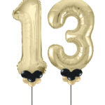 Gold Number 13 Balloons