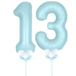 Light Blue Number 13 Balloons