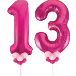 Magenta Number 13 Balloons