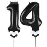 Black Number 14 Balloons