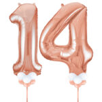 Rose Gold Number 14 Balloons