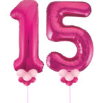 Magenta Number 15 Balloons