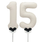 White Number 15 Balloons
