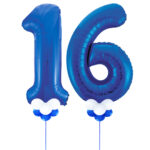 Blue Number 16 Balloons