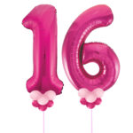 Magenta Number 16 Balloons