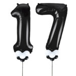 Black Number 17 Balloons
