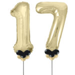 Gold Number 17 Balloons