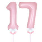 Light Pink Number 17 Balloons