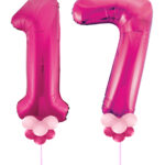 Magenta Number 17 Balloons