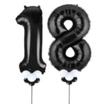Black Number 18 Balloons