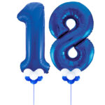 Blue Number 18 Balloons