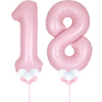Light Pink Number 18 Balloons