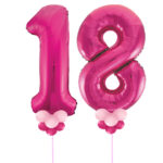 Magenta Number 18 Balloons