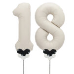 White Number 18 Balloons