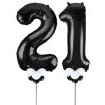 Black Number 21 Balloons
