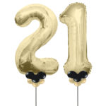 Gold Number 21 Balloons